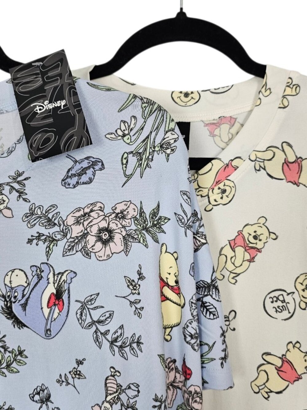 Disney Winne The pooh Women's 2-pack Sleep Dress Nightgown New XL Blue Yellow - Picture 4 of 9